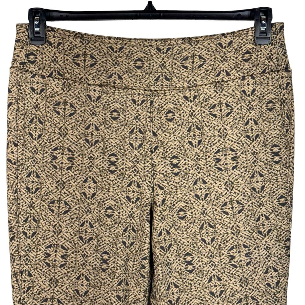Soft Surroundings Large Ponte Pants Pull-On Stretch Tapered Geometric High-Rise - Picture 2 of 7